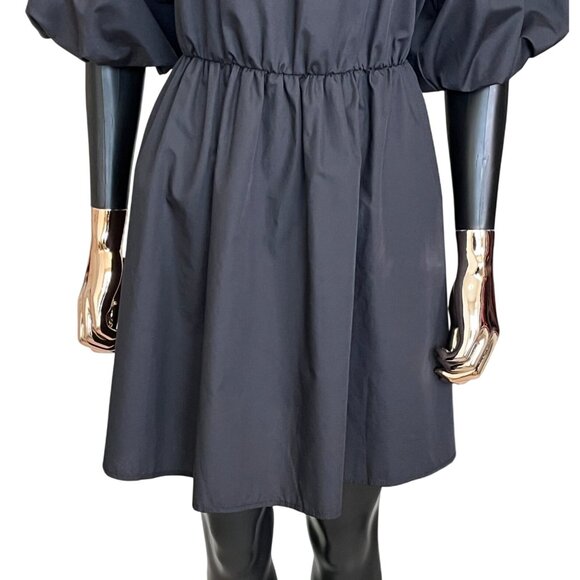 ASOS Black Puff Sleeve Babydoll Mini Dress Size 10 - Picture 8 of 10